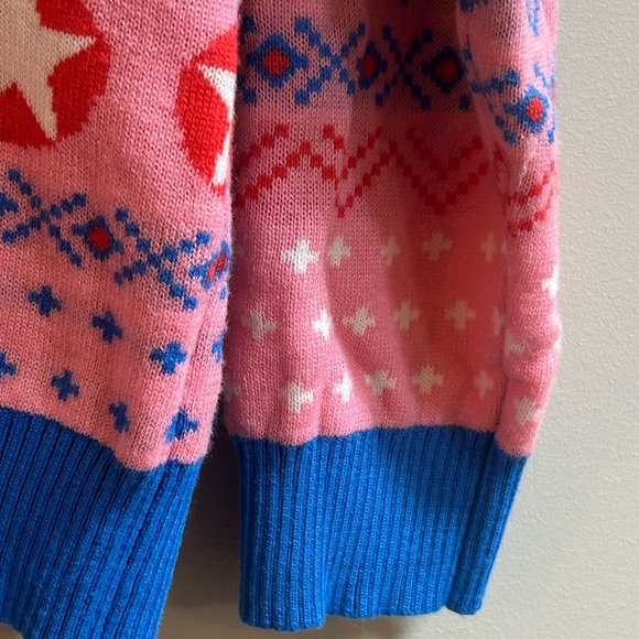 Nintendo Kirby HAL Laboratory Inc Graphic Knit Christmas Sweater Pink-Blue - Picture 6 of 11